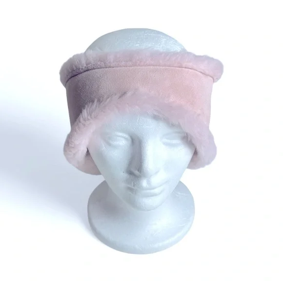 UGG Reversible Leather and Shearling Headband Ear Muff Brand New L/XL Pink - Picture 3 of 14
